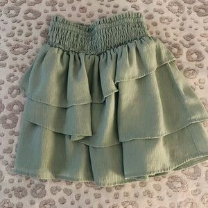 H&M Green Tiered Skirt